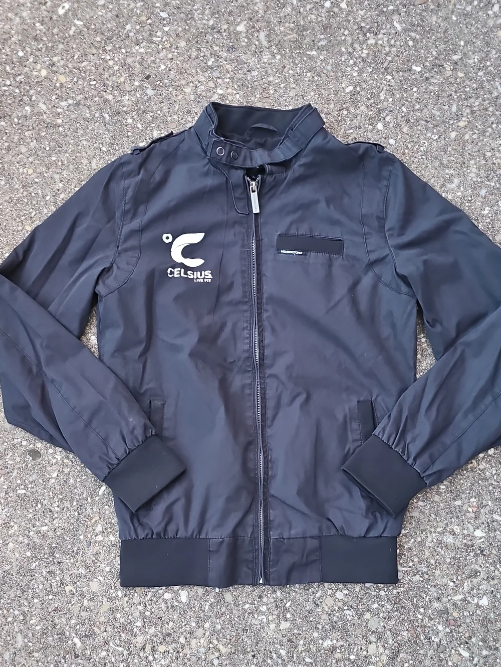Members Only Black Bomber Jacket with Celcius Logo XS - Picture 1 of 7